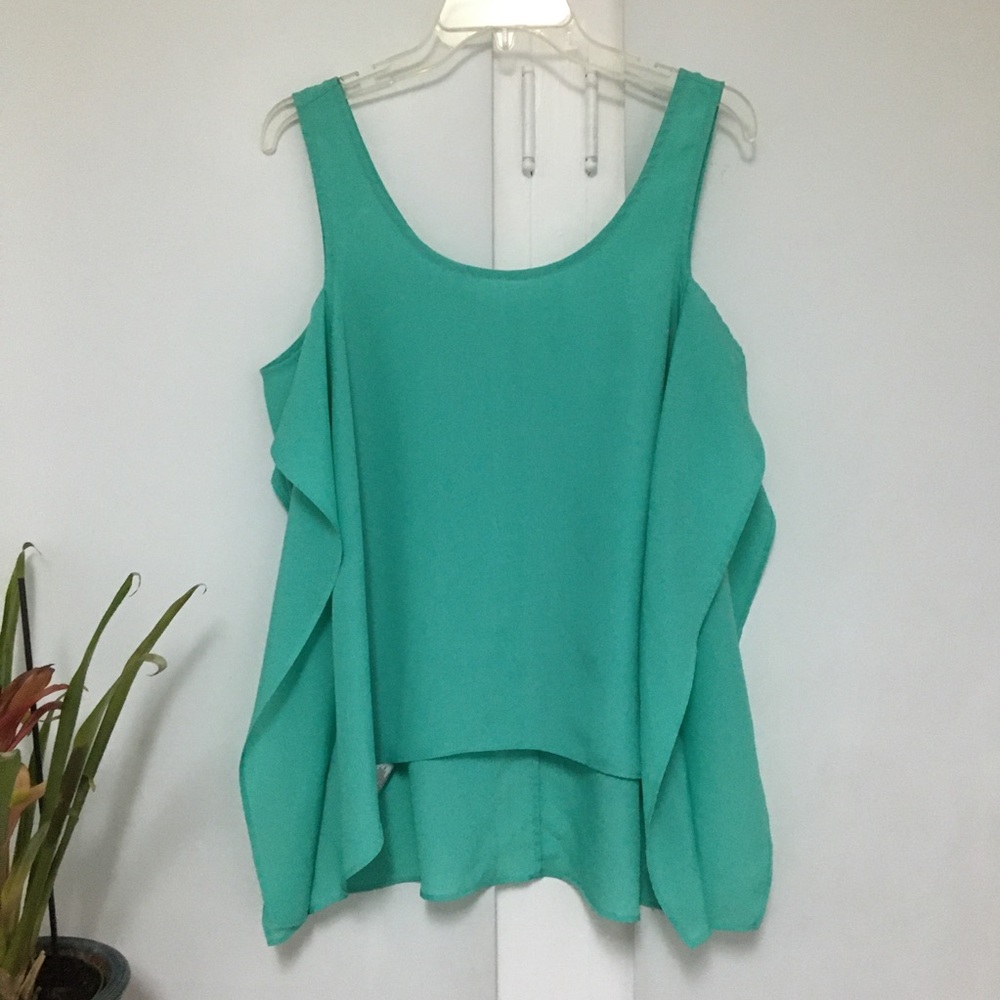 Bcbgeneration High Low Mint Green Sleeveless Top - image 1